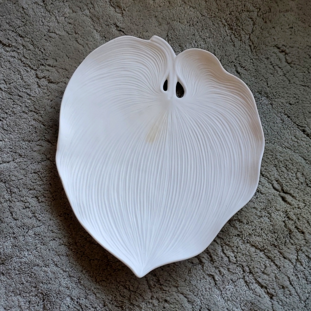 Fine Bone China Matte White Leaf Plate Hand Made